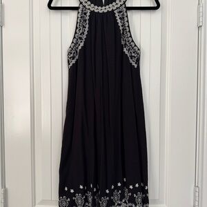THML Black and White Embroidered Dress